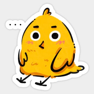 Cute waiting baby chicks sitting on the ground Sticker